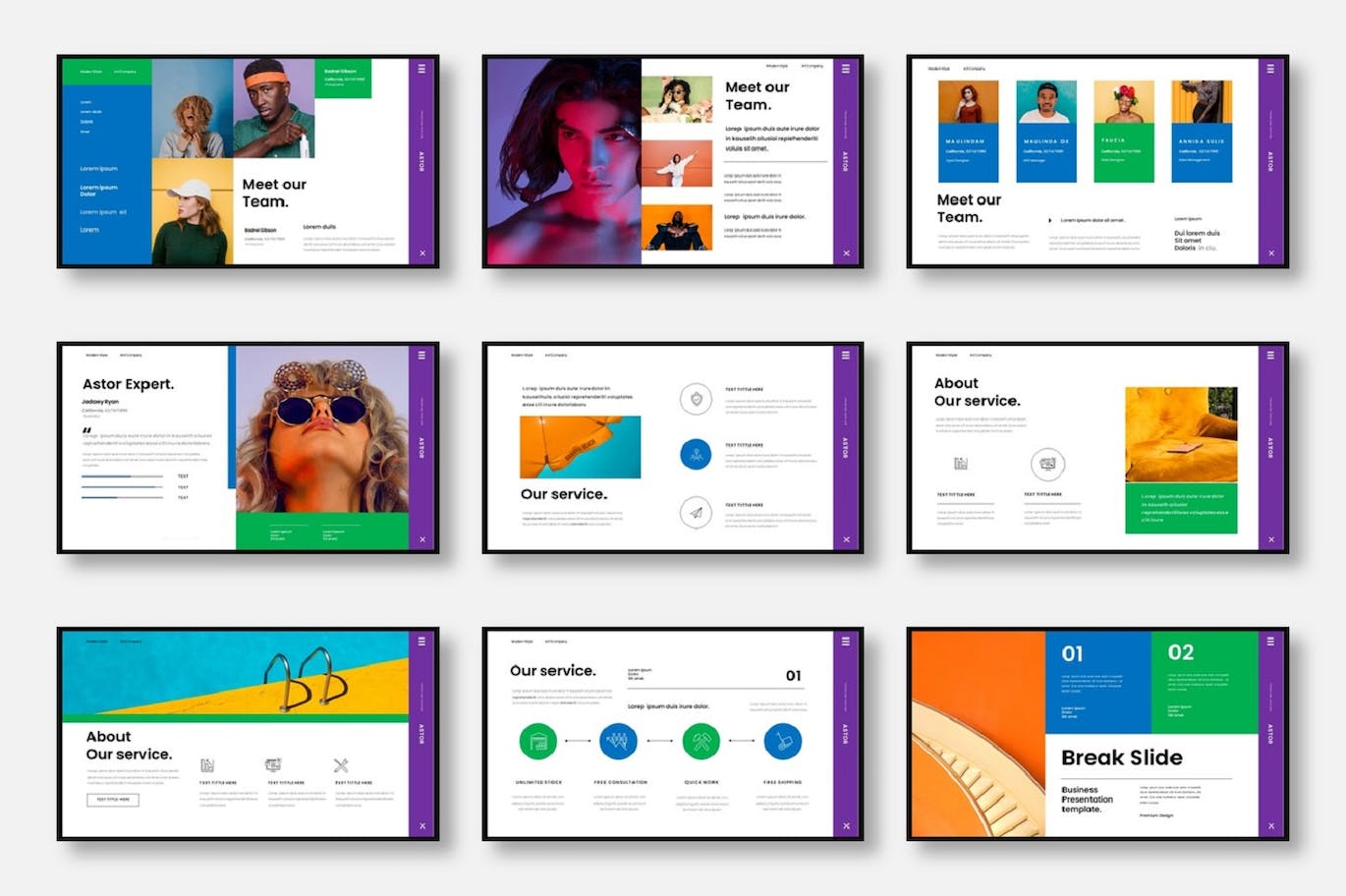 清新时尚高端多用途的商业商务PPT幻灯片演示模板（pptx）