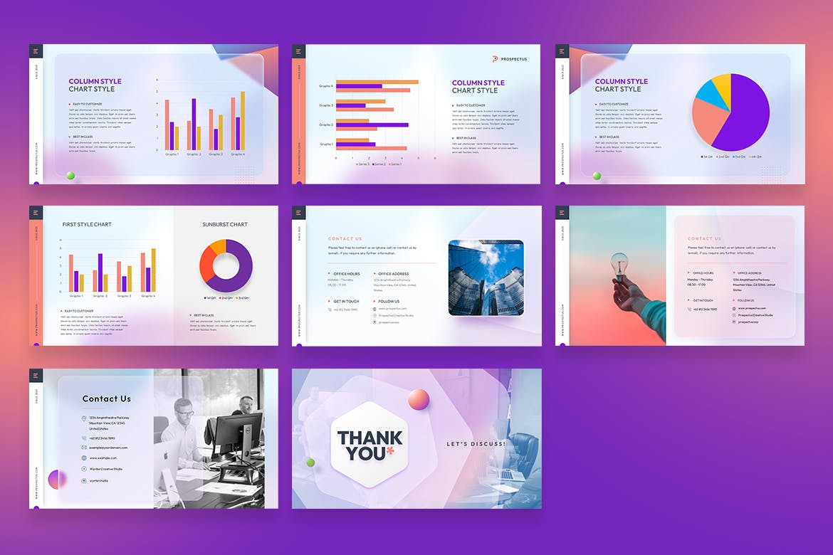 时尚的公司工作汇报PPT模版 (PPTX)