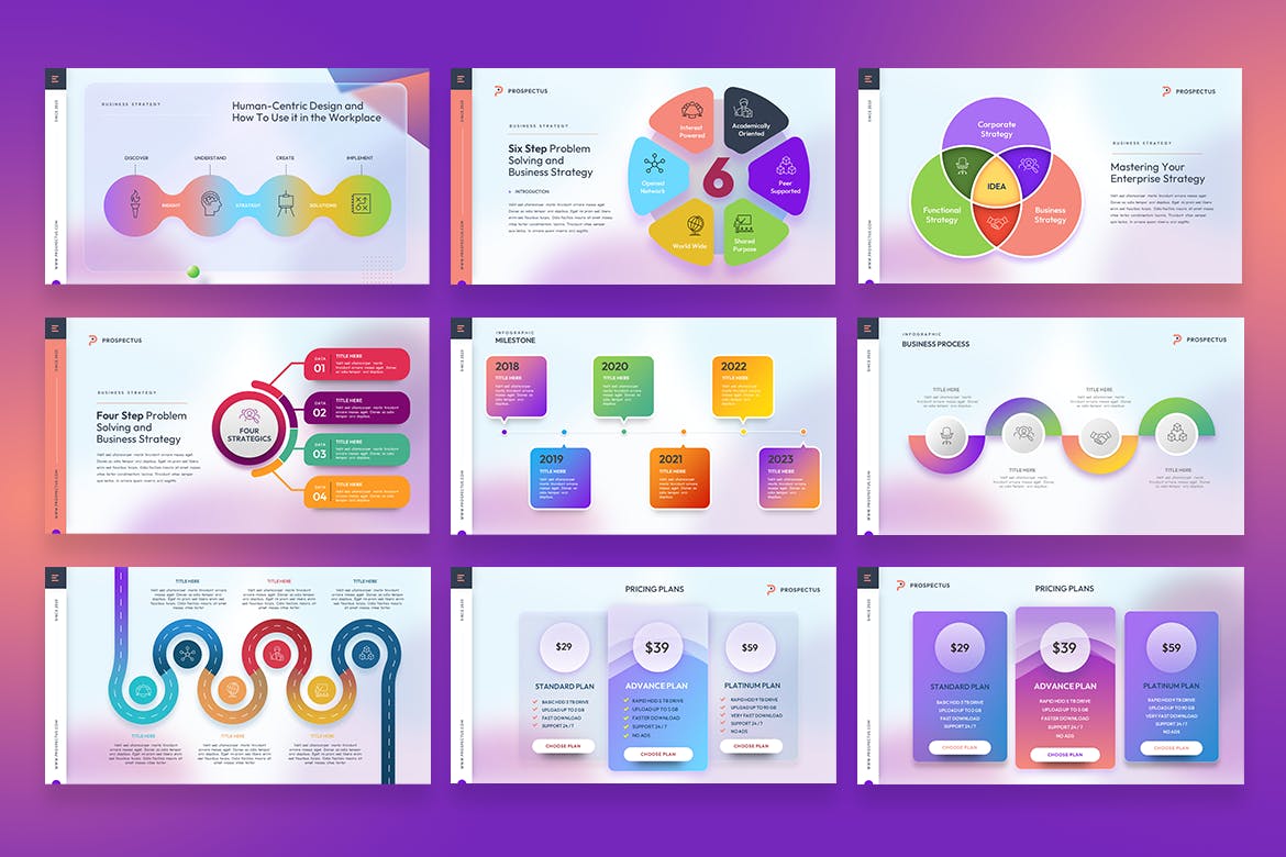 时尚的公司工作汇报PPT模版 (PPTX)