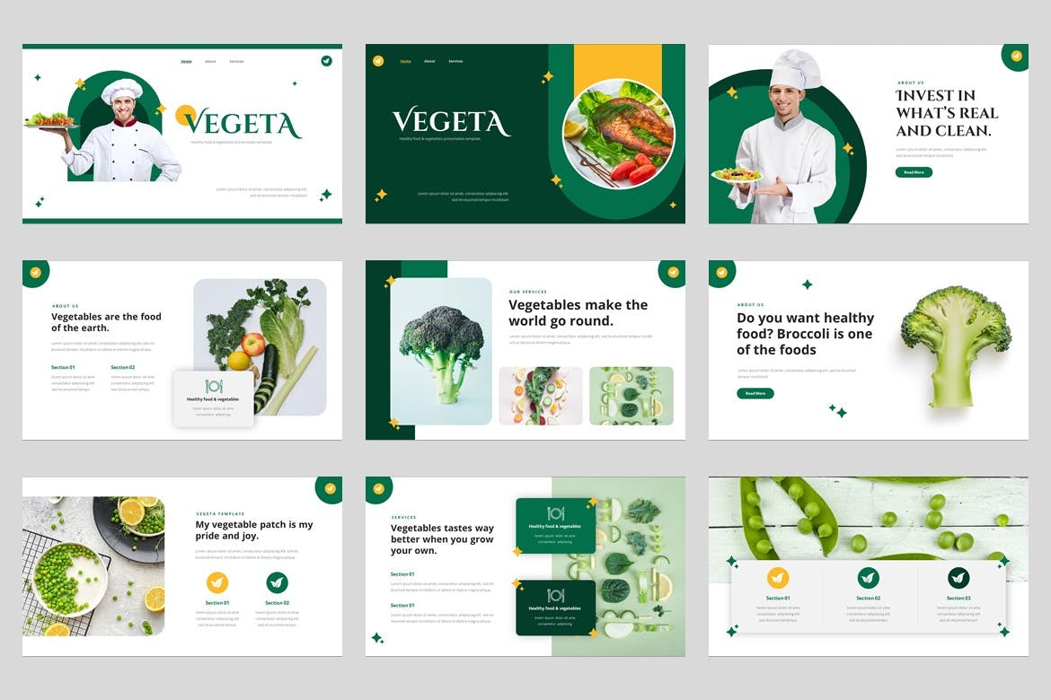 健康蔬菜食品ppt模板 (PPT,PPTX)