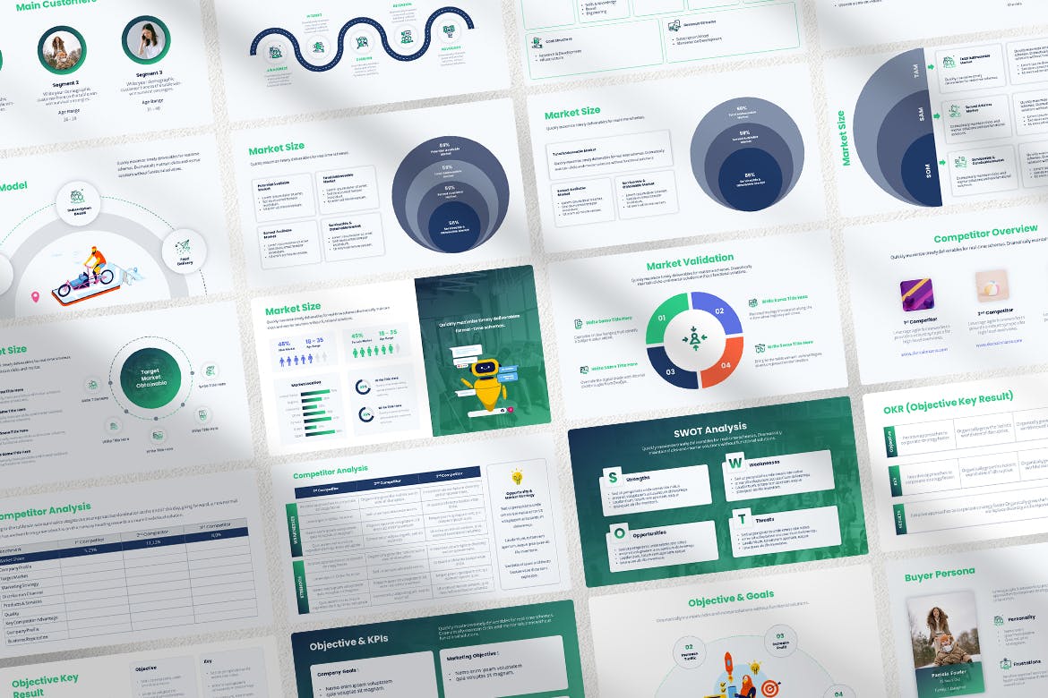 时尚高端多用途的营销计划战略商业计划提案大数据PPT幻灯片演示模板（pptx）