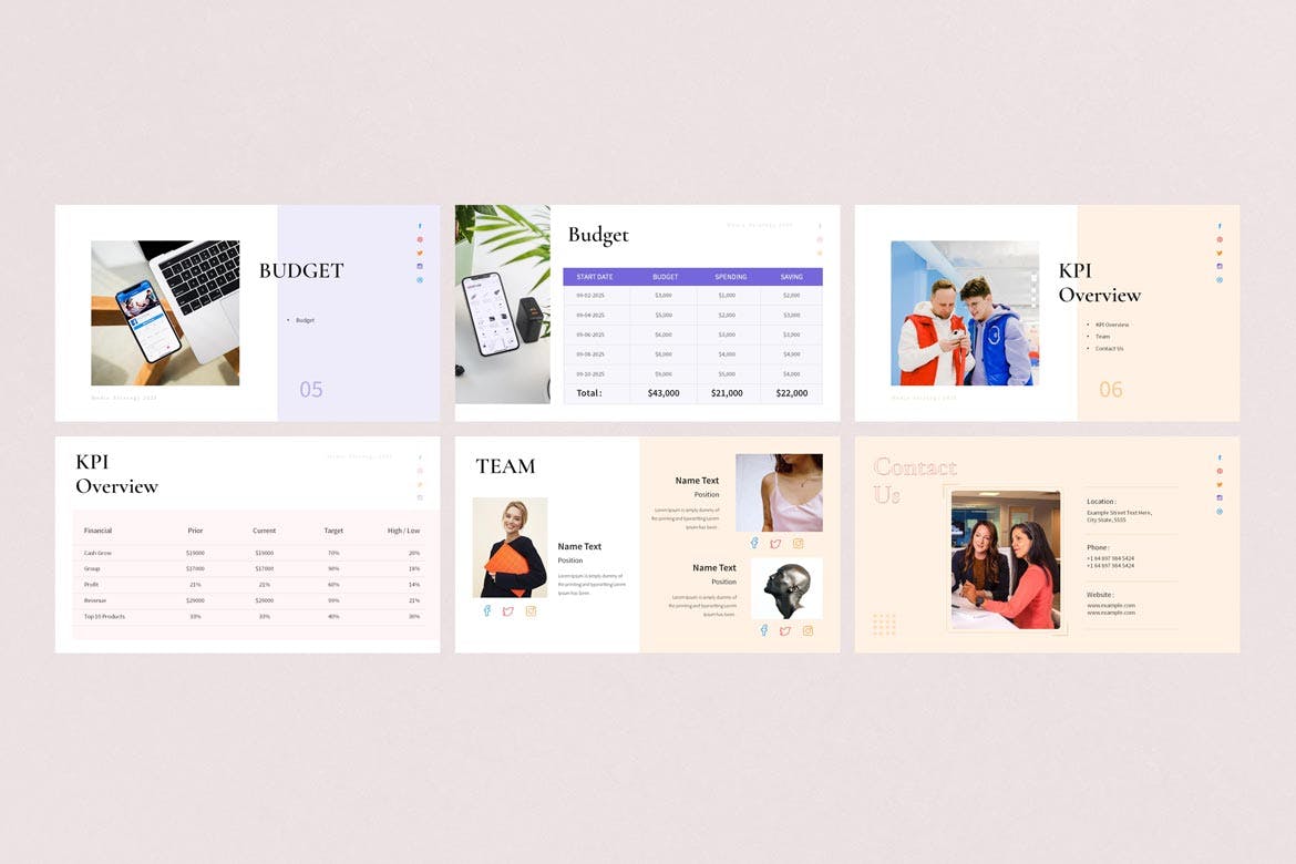 社交媒体策略ppt演示文稿模板 (PPTX)