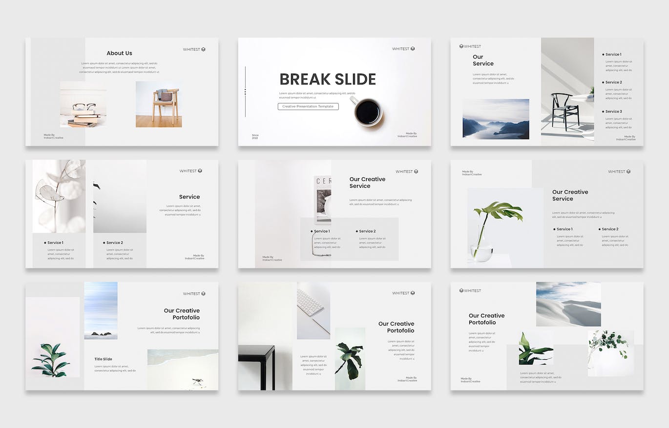 简约清新时尚创意业务PPT幻灯片演示模板（pptx）