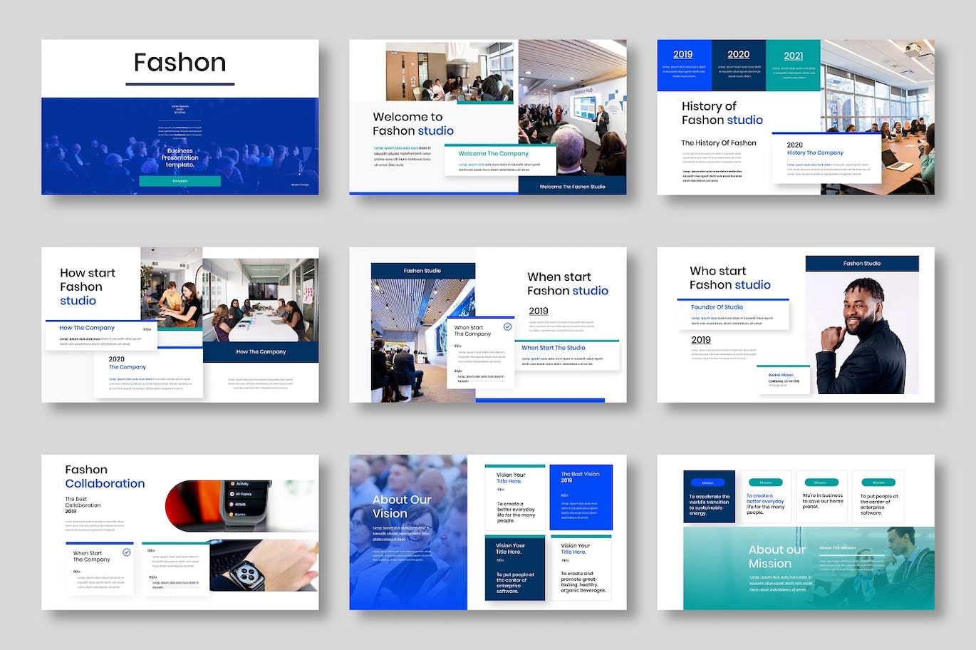 蓝色商业商务质感PPT幻灯片演示模板（pptx）