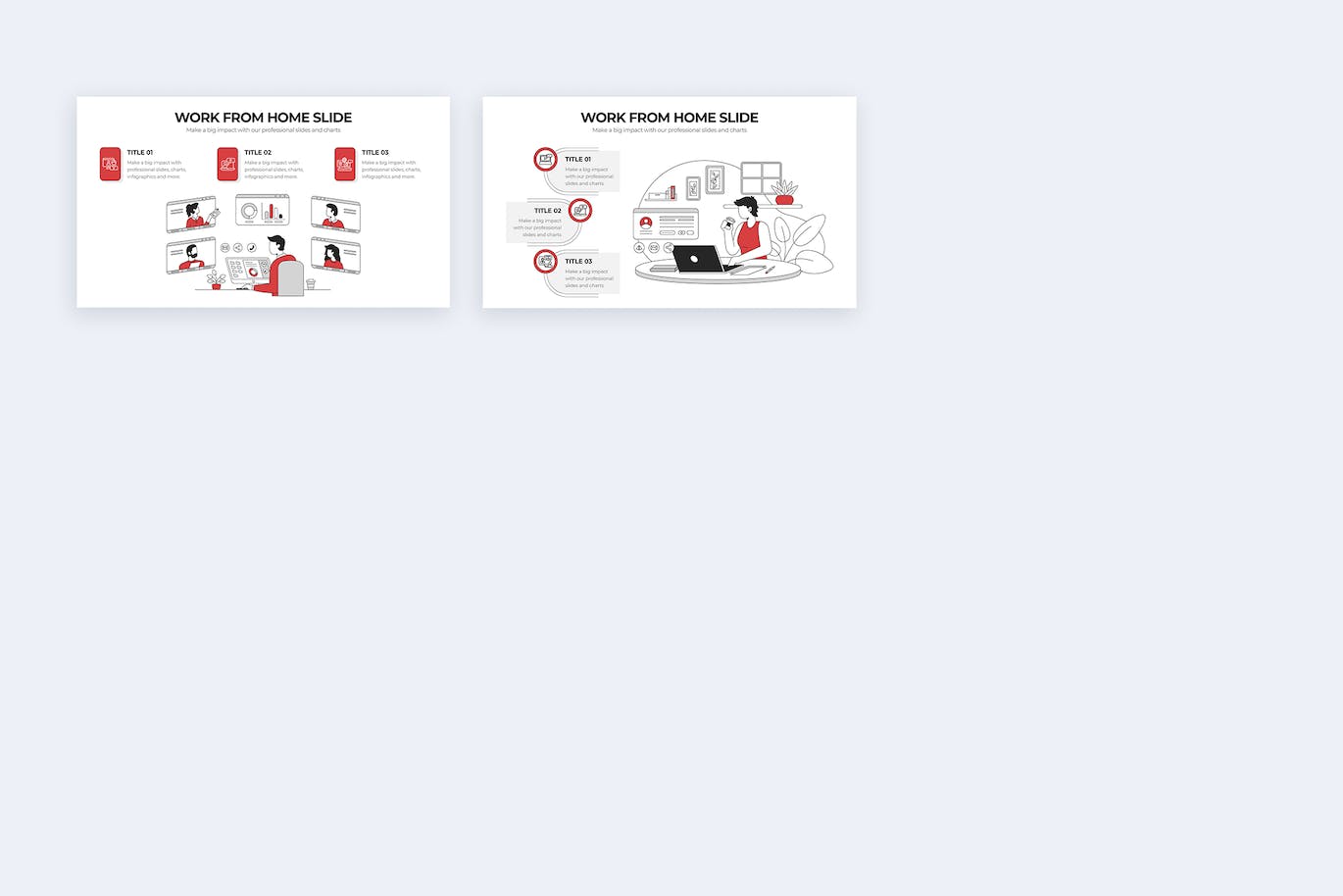 插画风居家办公PPT模版 (PPTX)