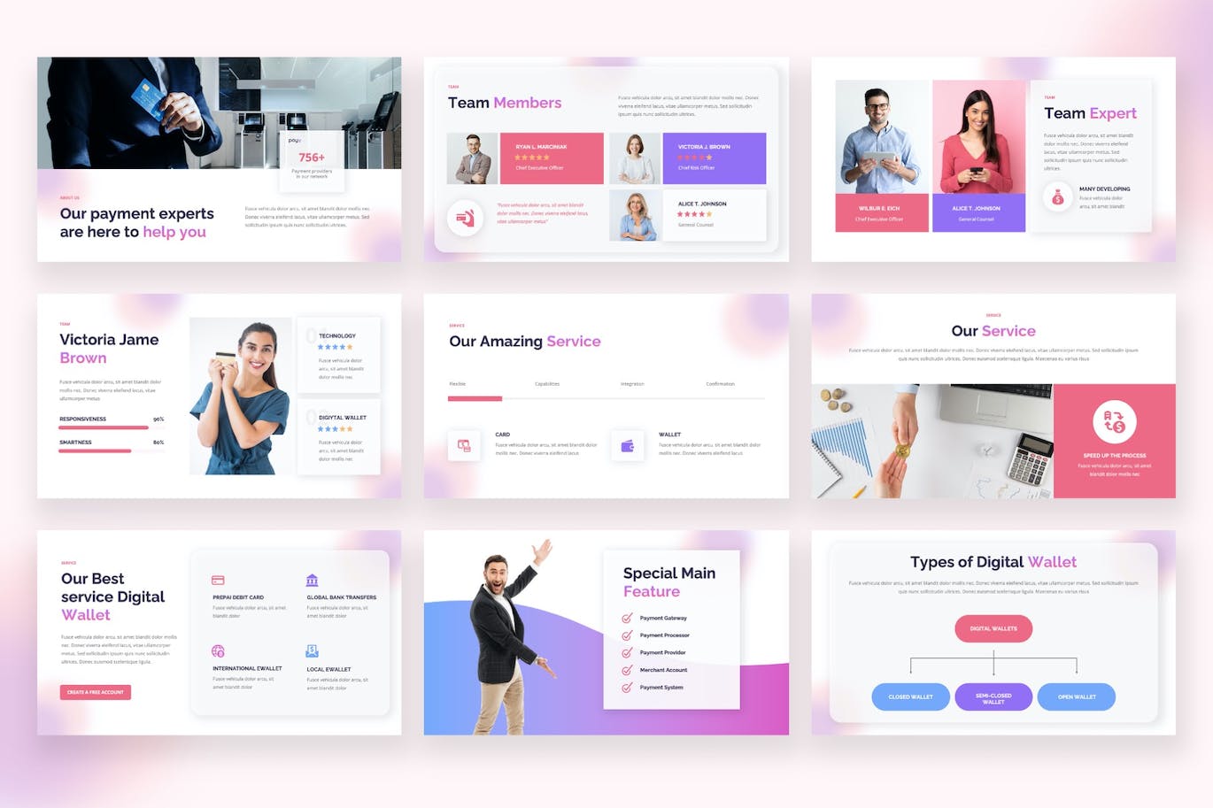 数字钱包和支付介绍PPT模版 (PPTX)