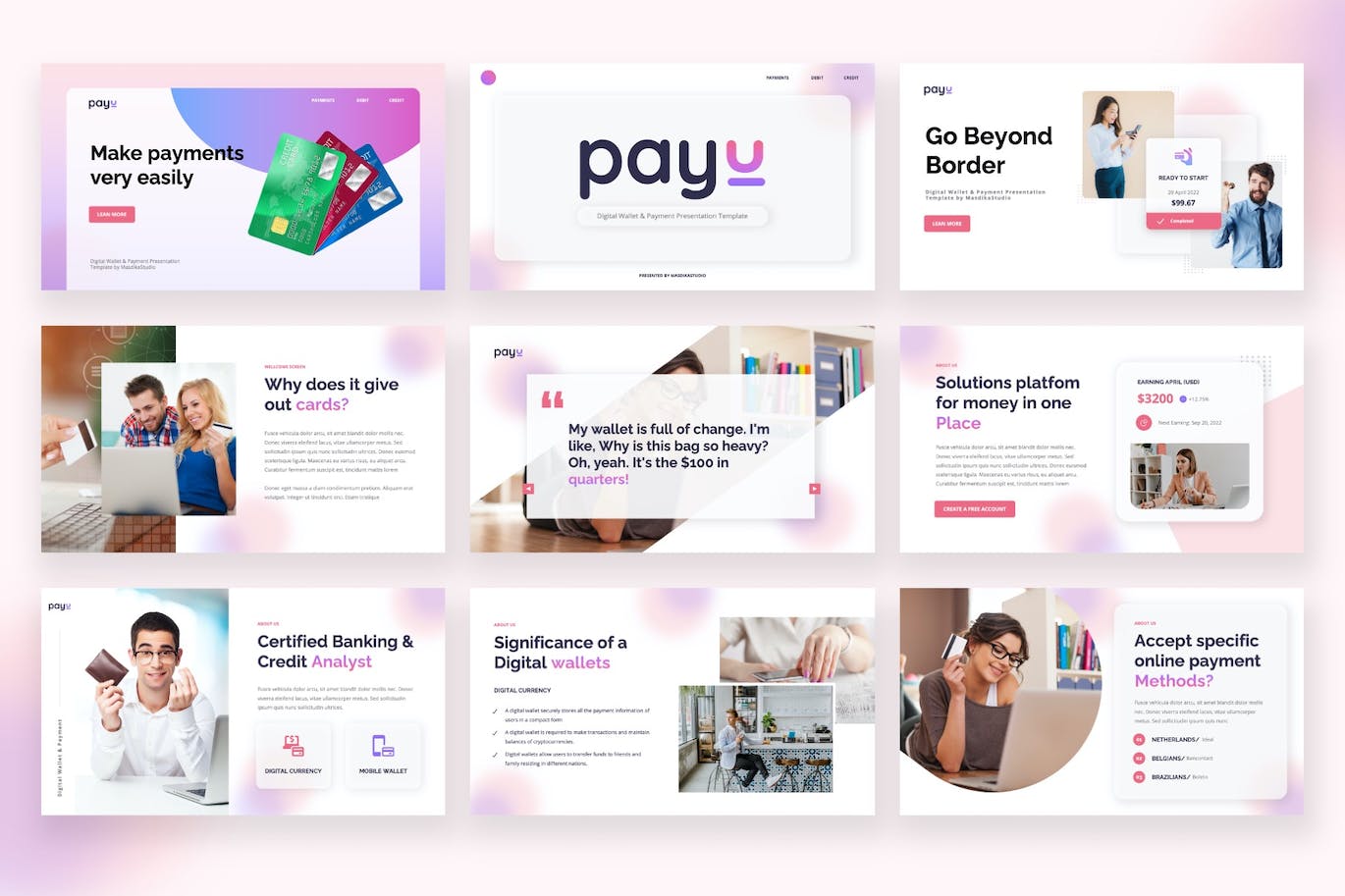 数字钱包和支付介绍PPT模版 (PPTX)