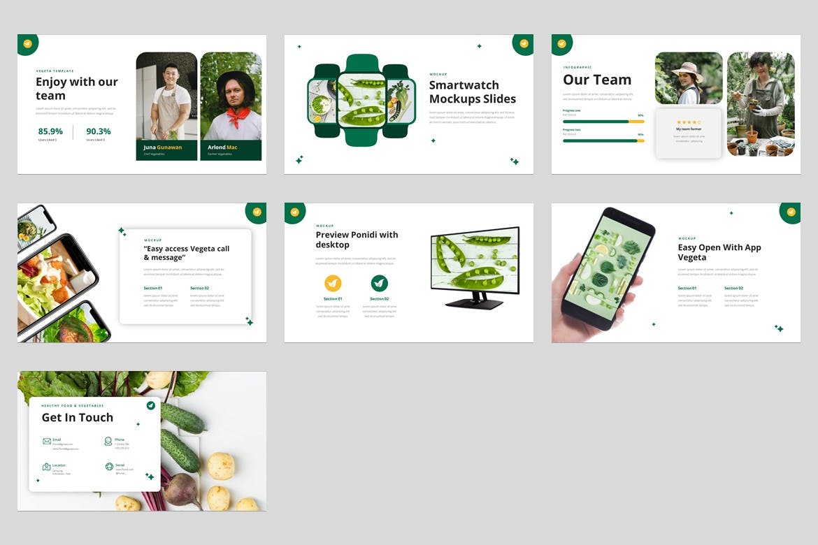 健康蔬菜食品ppt模板 (PPT,PPTX)