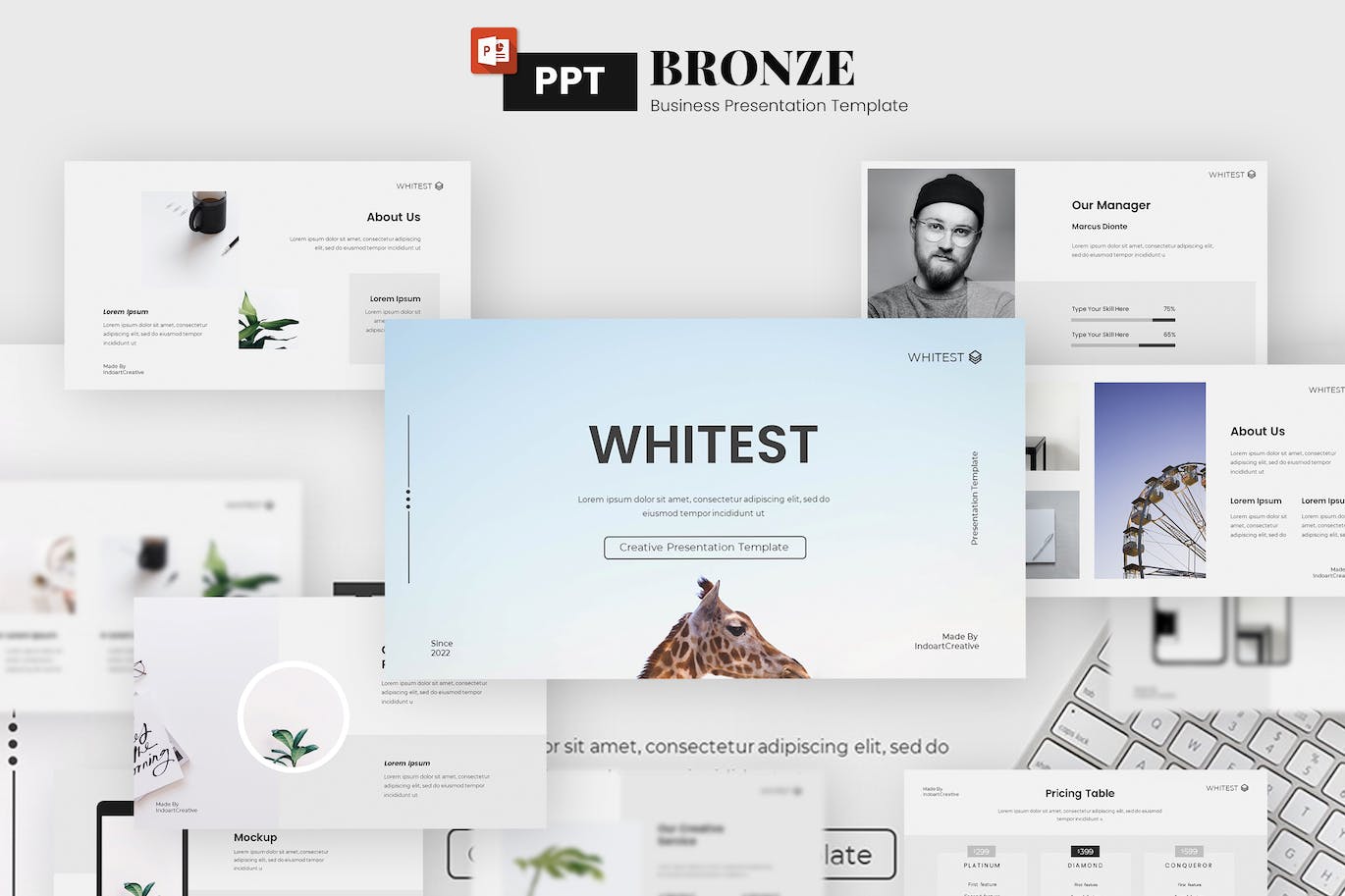 简约清新时尚创意业务PPT幻灯片演示模板（pptx）