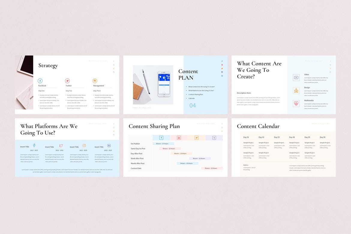 社交媒体策略ppt演示文稿模板 (PPTX)