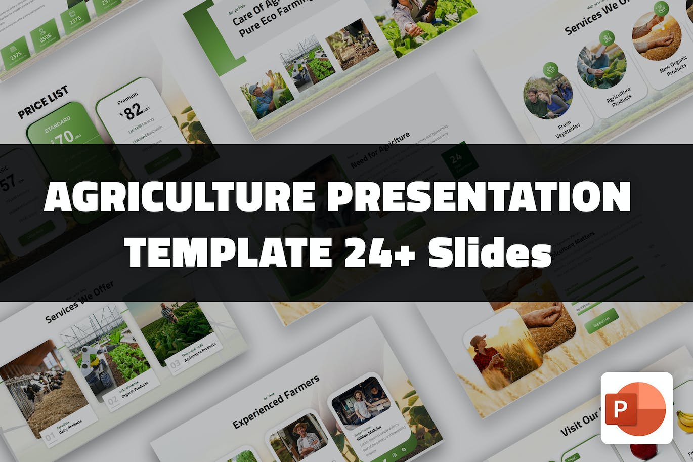 时尚高端清新绿色健康有机农业PPT幻灯片演示模板（pptx）