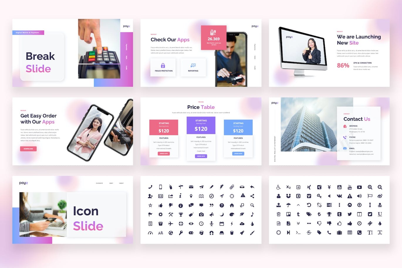 数字钱包和支付介绍PPT模版 (PPTX)