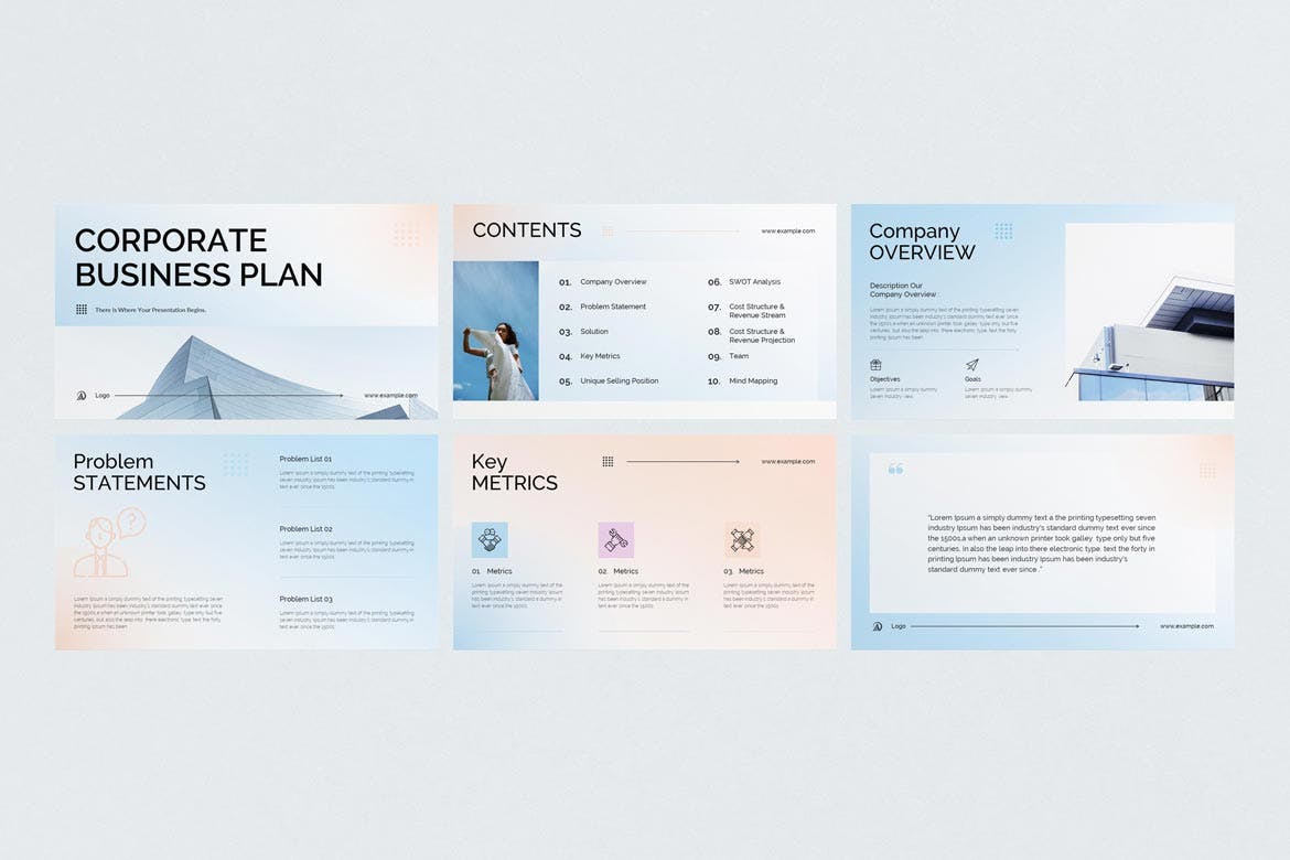 公司业务计划ppt演示文稿模板 (PPTX,PDF)