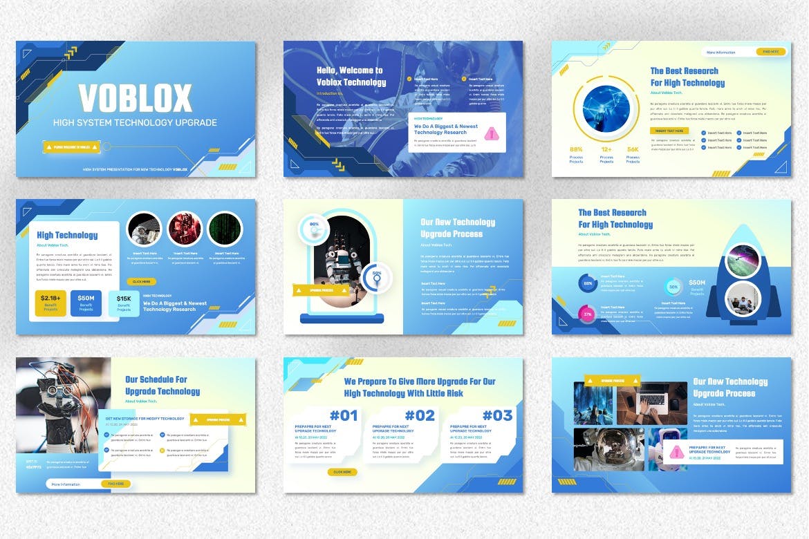 清新蓝色创意科技PPT模板