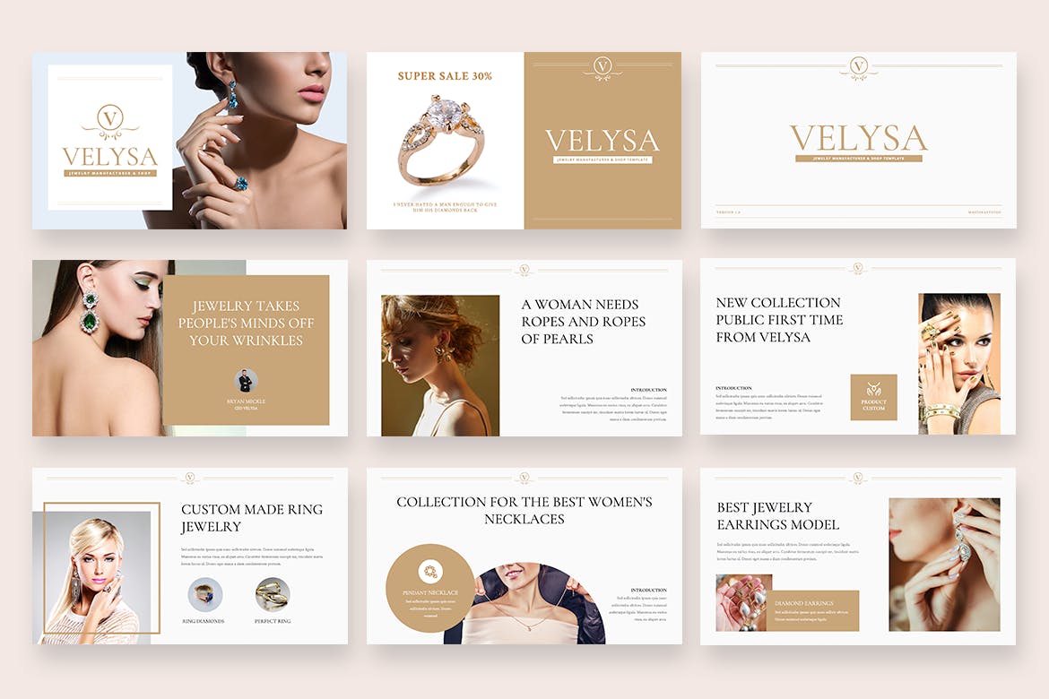 珠宝制造商和商店PPT模版 (PPTX)