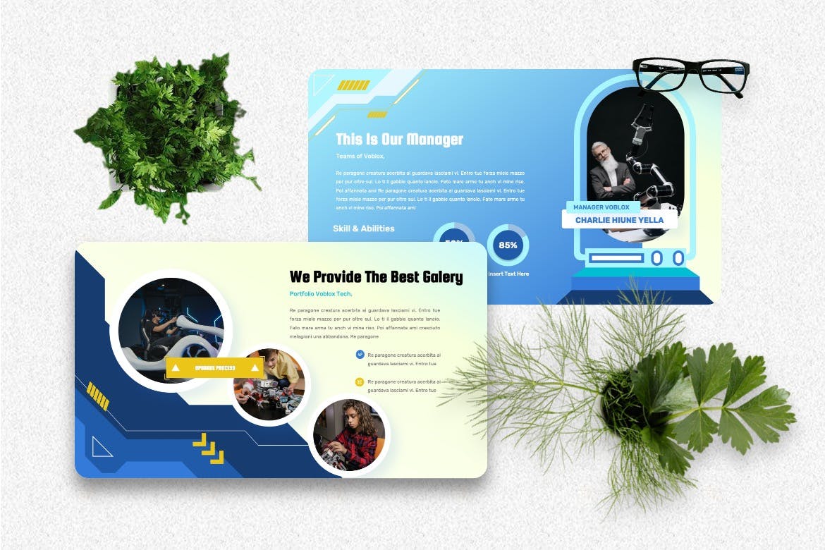 清新蓝色创意科技PPT模板