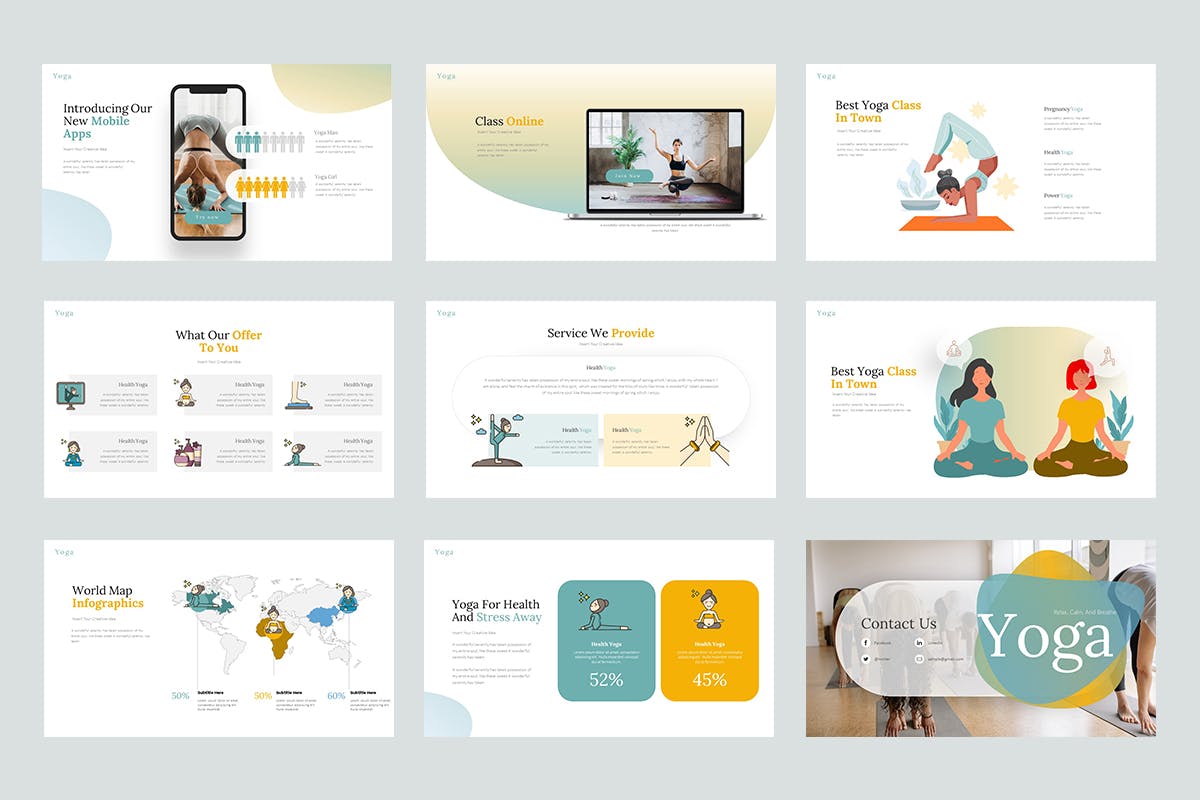 瑜伽运动ppt演示文稿 (PPTX)