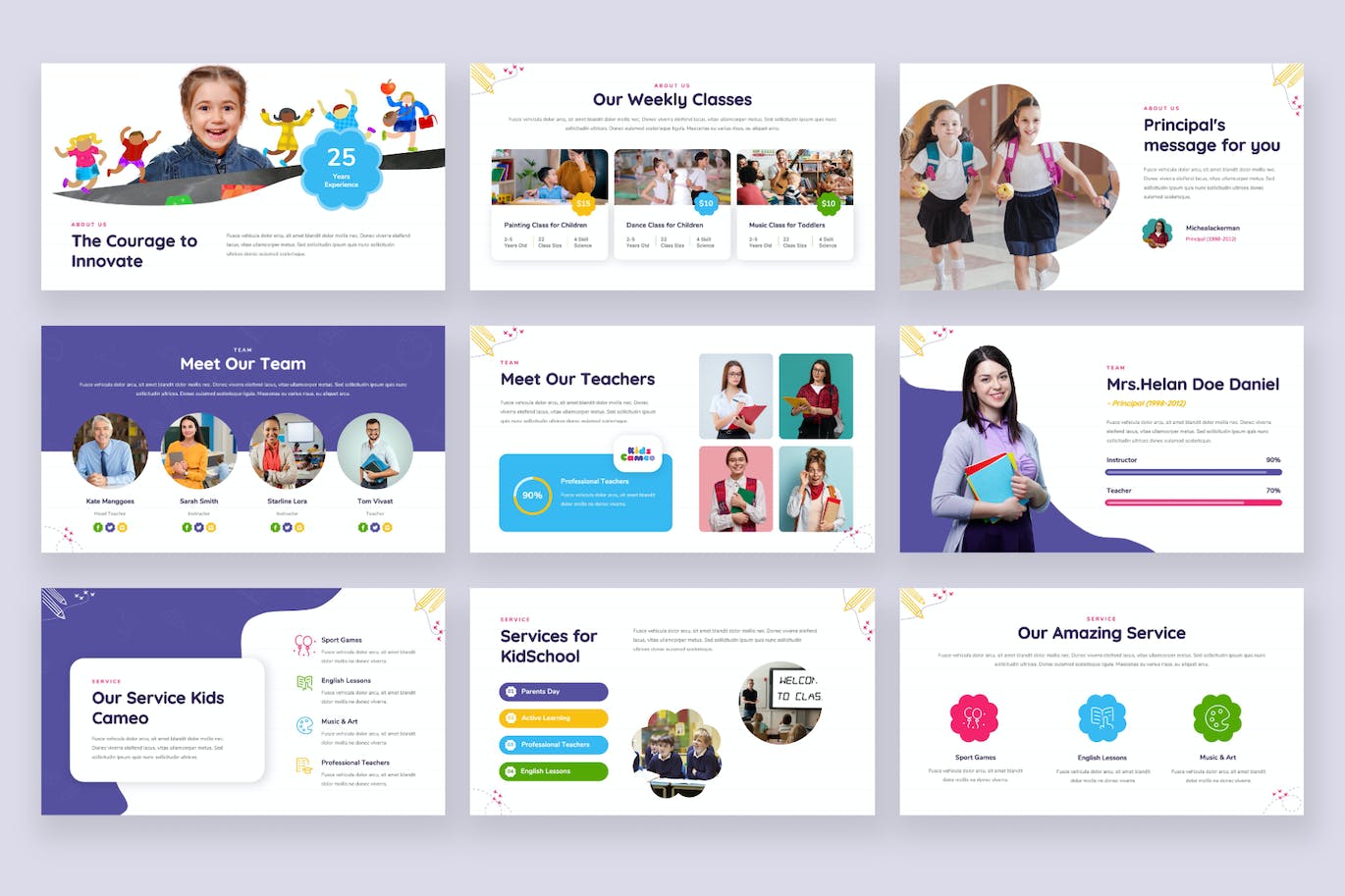 儿童客串-日托和儿童学校PPT模版 (PPTX)