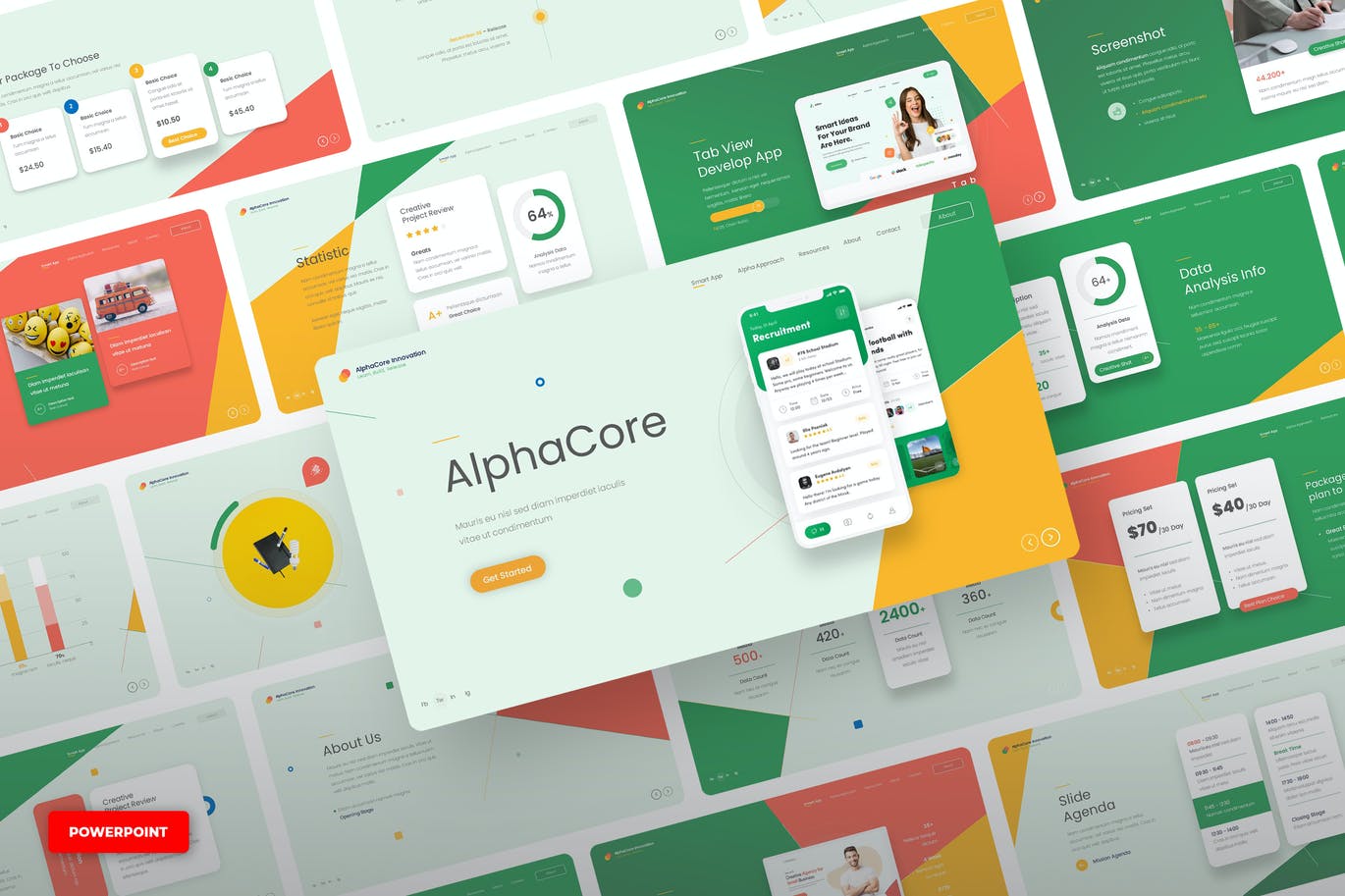 高品质的时尚清新高端多用途商业商务PPT幻灯片演示模板（pptx）