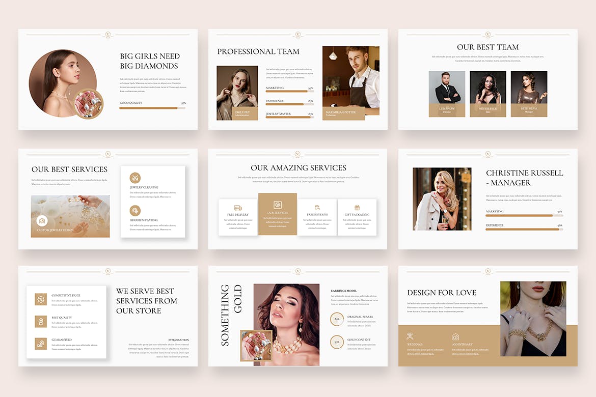 珠宝制造商和商店PPT模版 (PPTX)