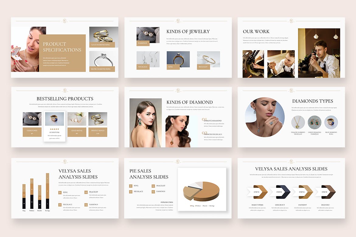 珠宝制造商和商店PPT模版 (PPTX)