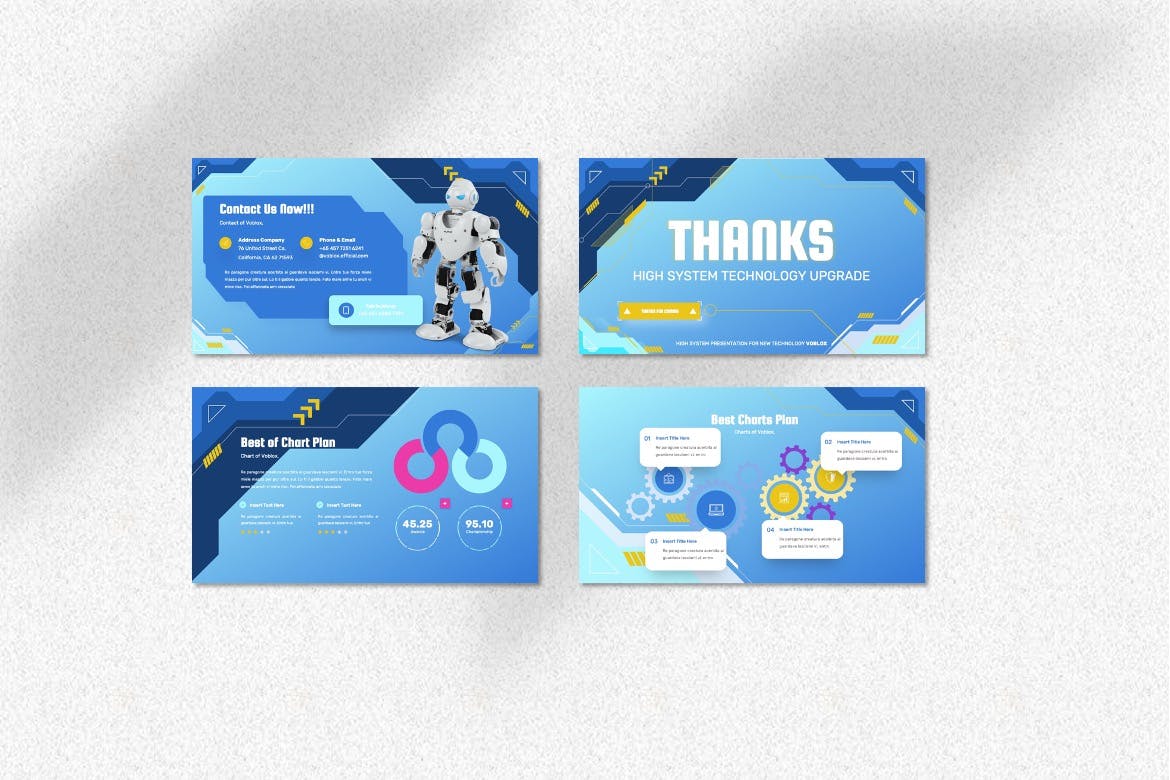 清新蓝色创意科技PPT模板