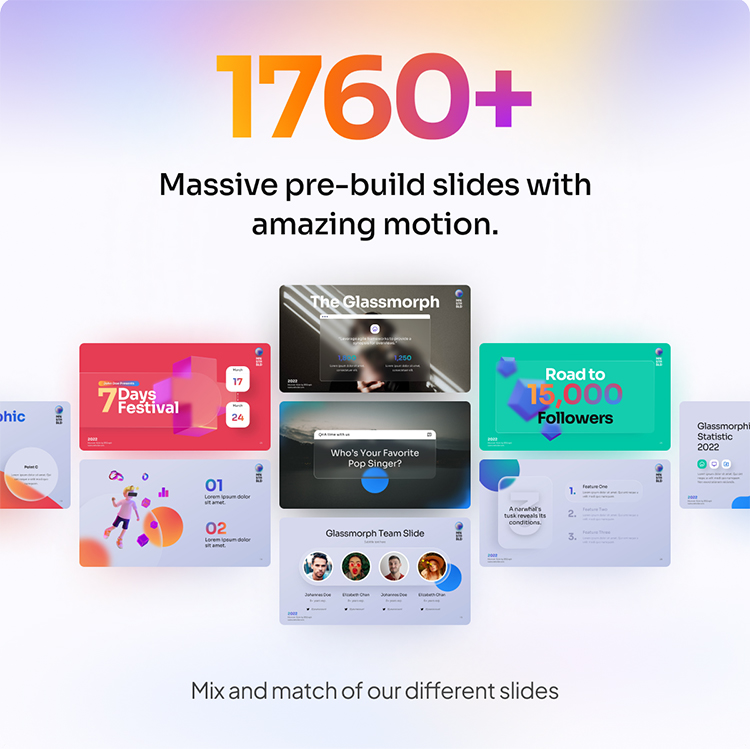 1000+动态高级感图文3d立体场景图形PPT模板[S98]