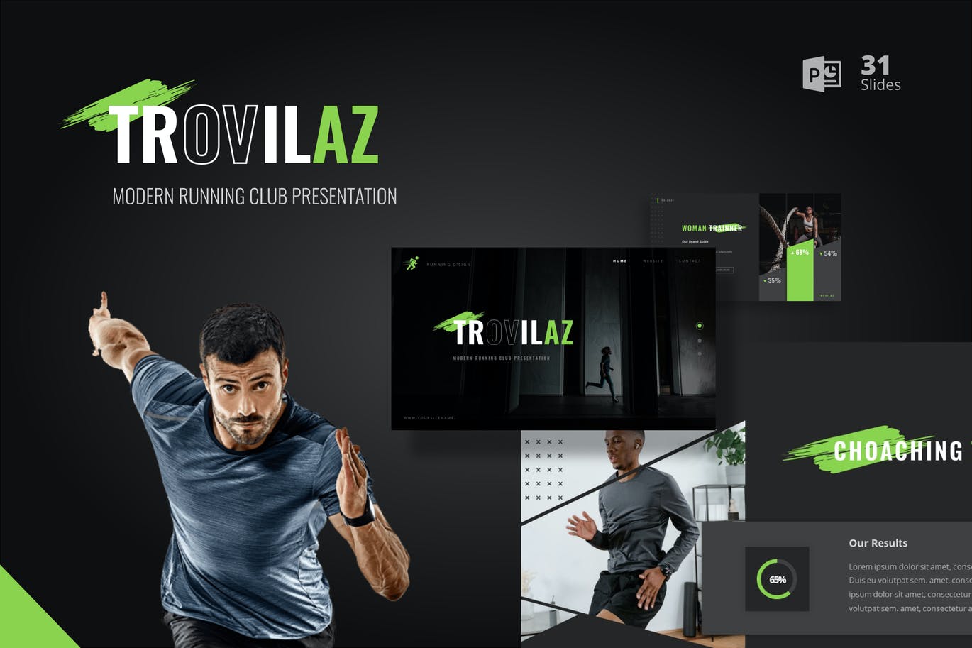 Trovilaz – 跑步运动项目PPT模板(PPT,PPTX)