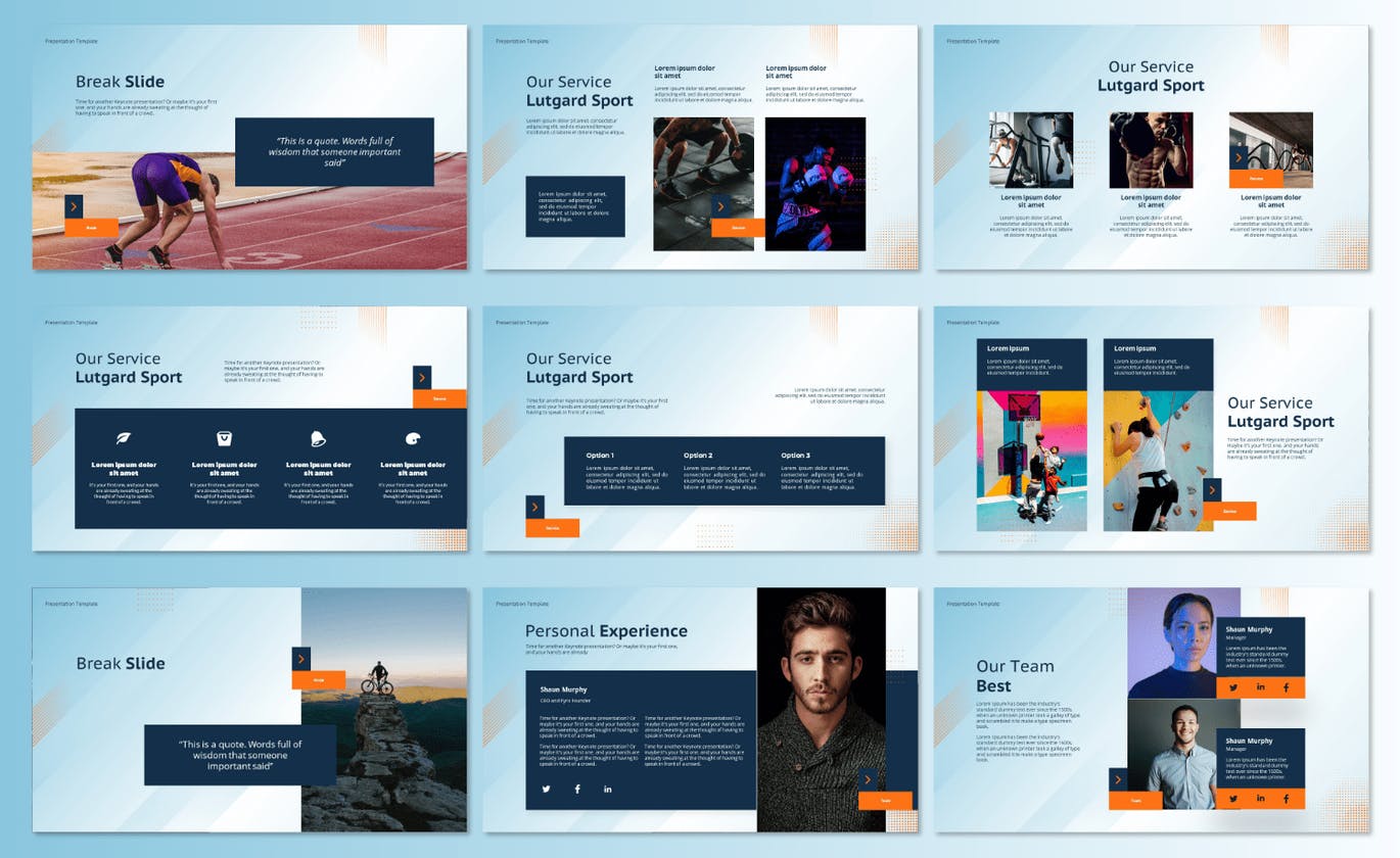 高品质的清新时尚体育运动PPT模板（pptx）