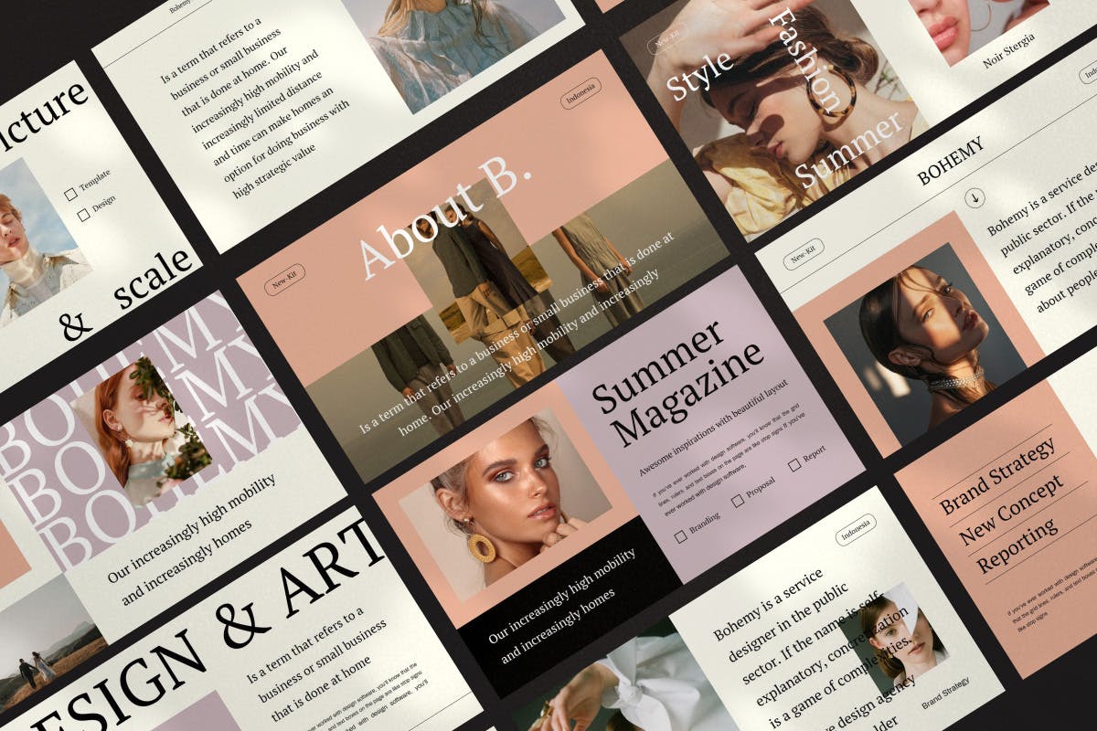 时尚高端复古质感的高品质PPT模板(pptx)