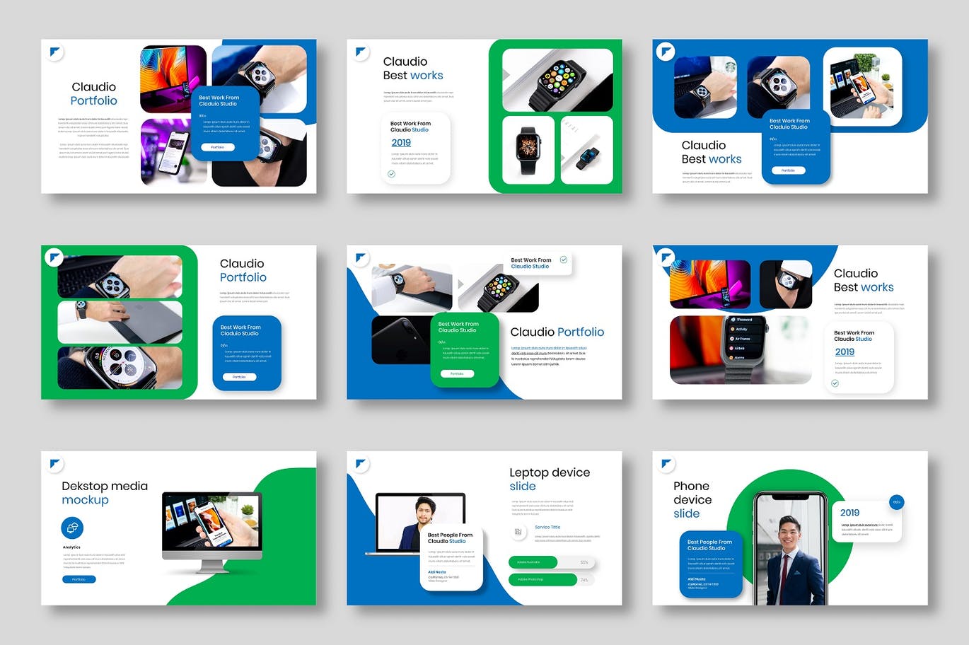 Claudio – 独特精美的业务介绍模板(PPTX)
