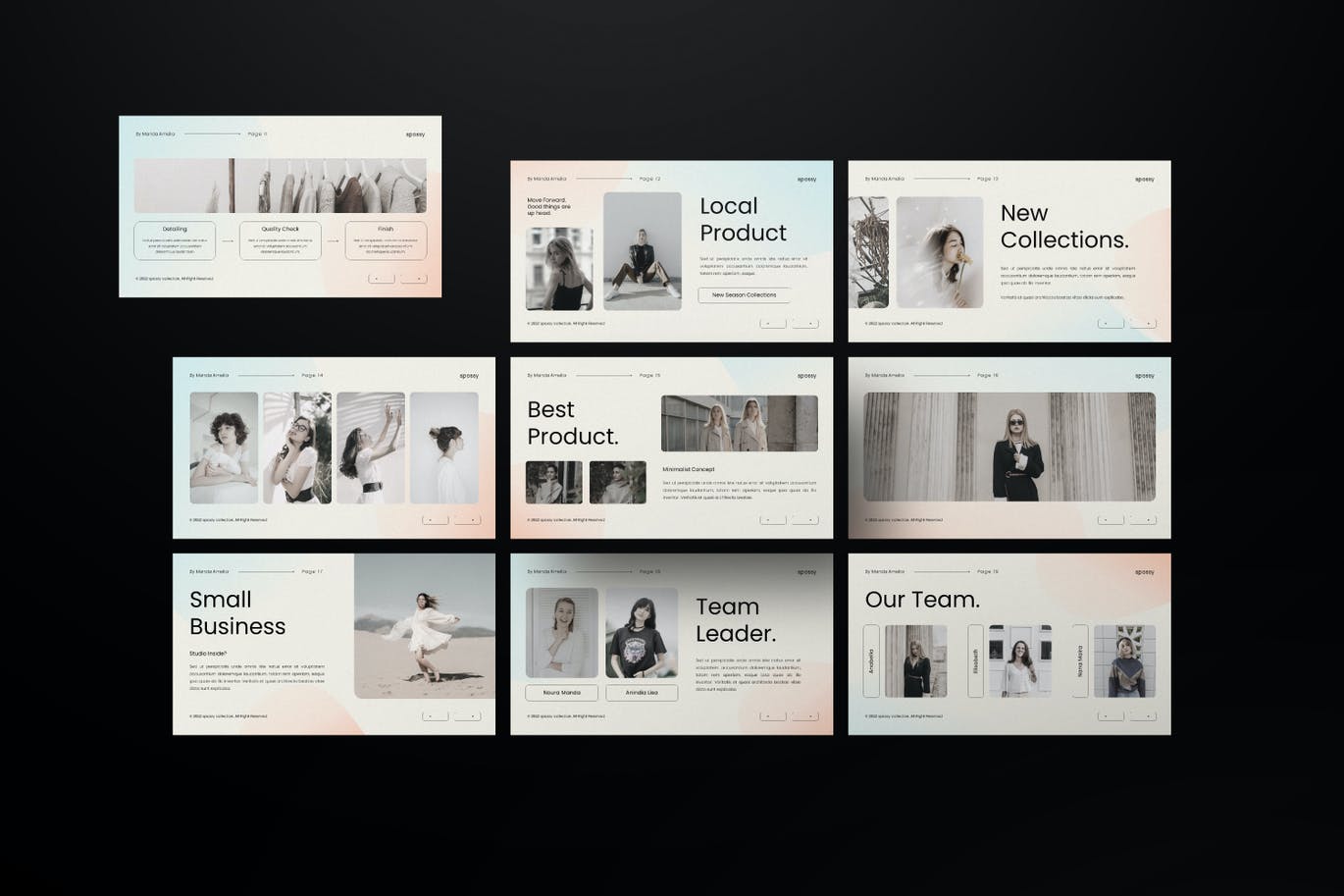 高品质的时尚高端专业的多用途清新品牌设计PPT模板（pptx）