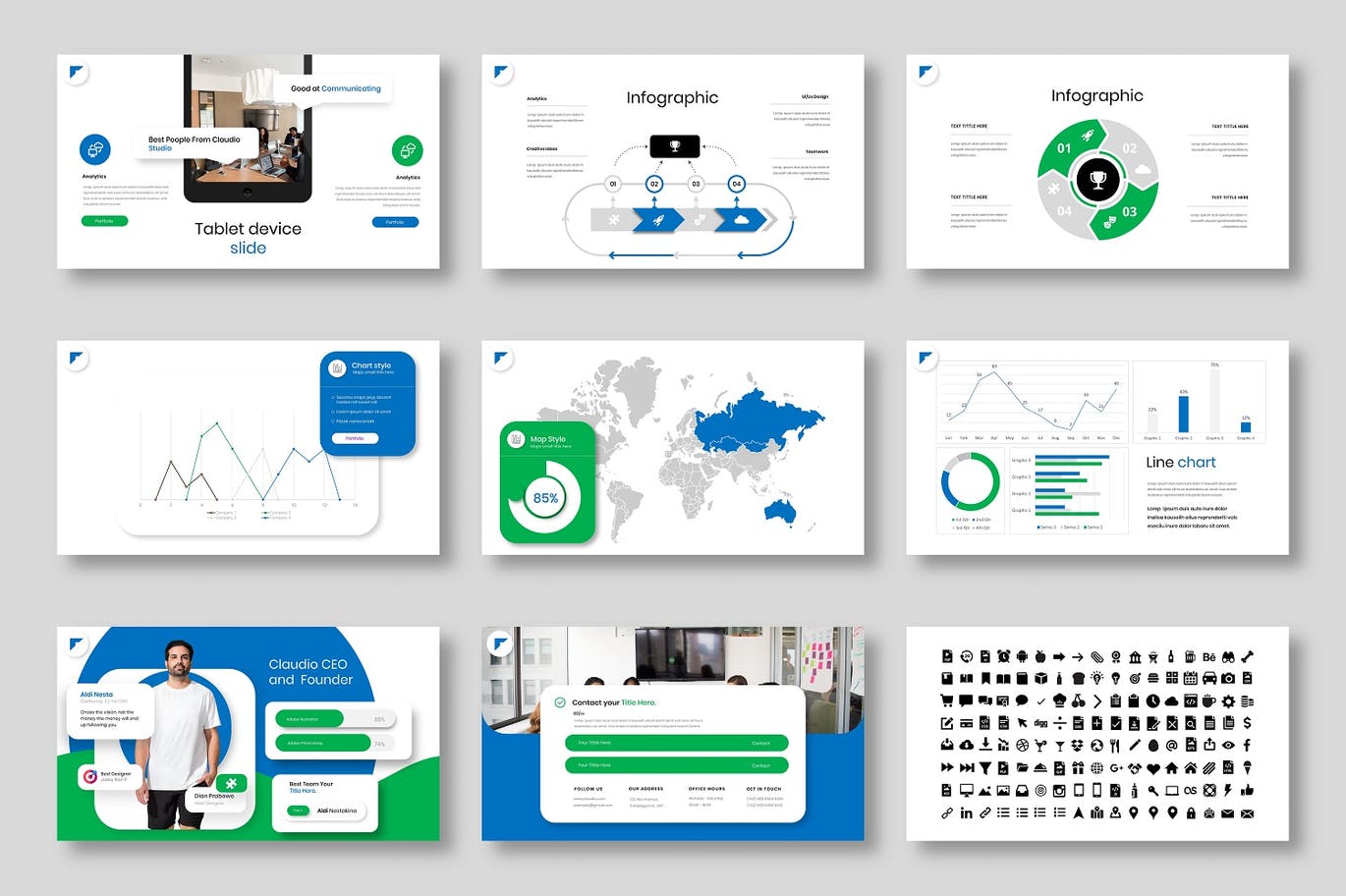 Claudio – 独特精美的业务介绍模板(PPTX)