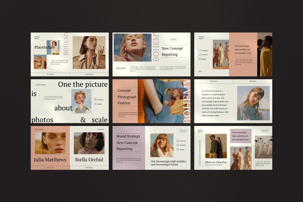 时尚高端复古质感的高品质PPT模板（pptx）