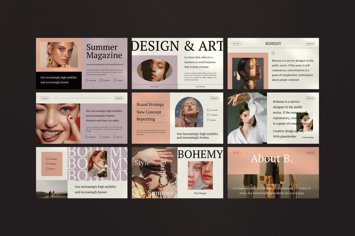 时尚高端复古质感的高品质PPT模板（pptx）