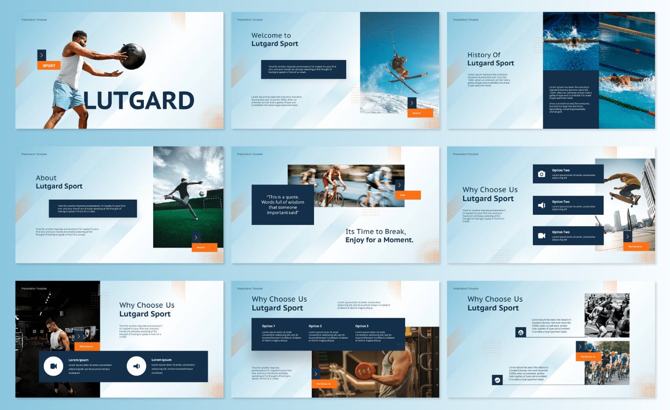 高品质的清新时尚体育运动PPT模板（pptx）