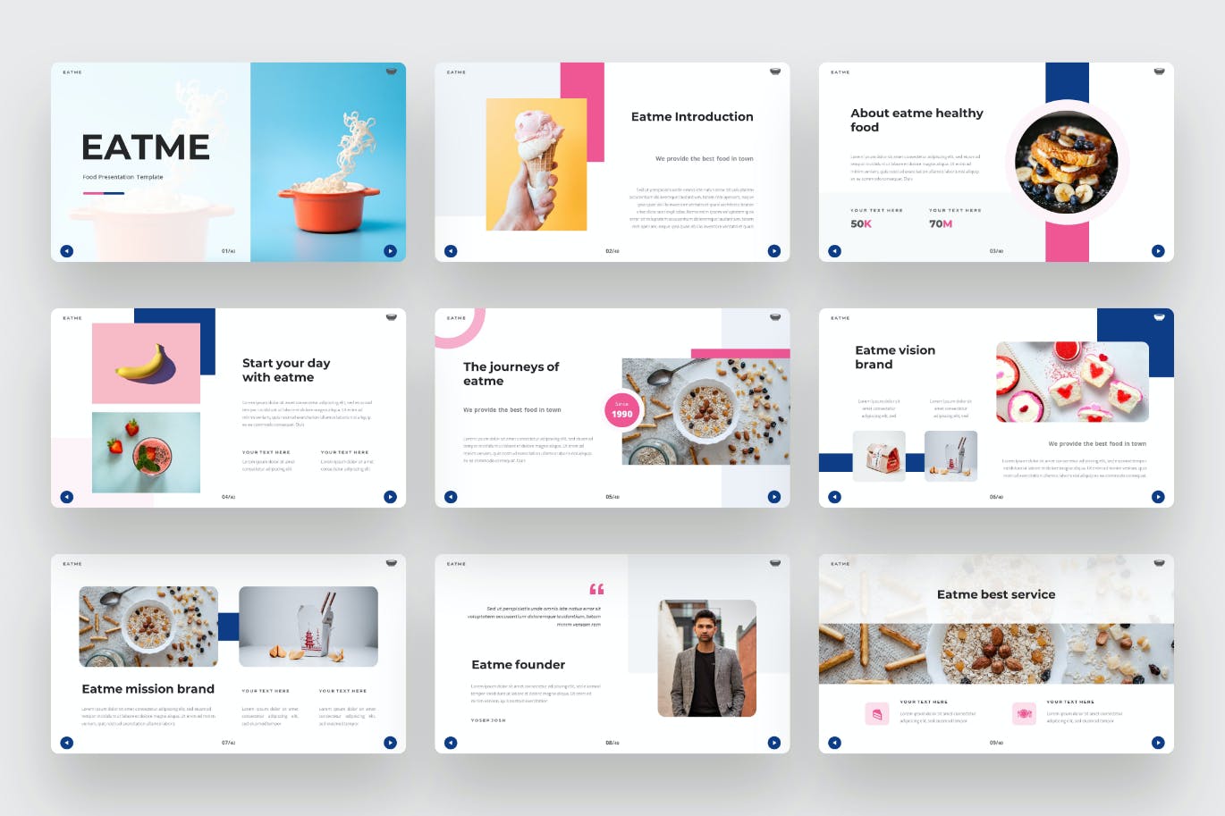 EATME – 专业创意食品主题PPT模板(PPTX)