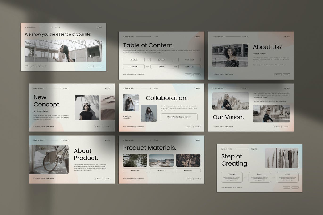 高品质的时尚高端专业的多用途清新品牌设计PPT模板（pptx）