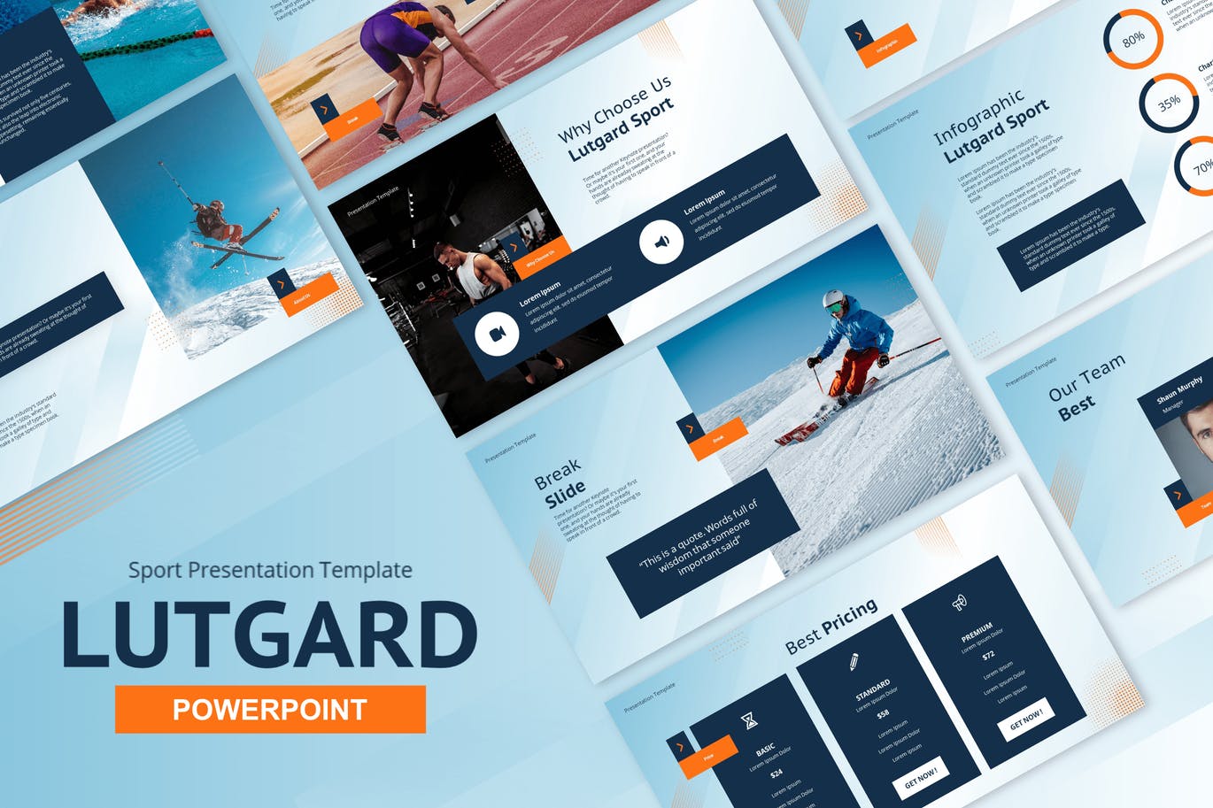 高品质的清新时尚体育运动PPT模板（pptx）