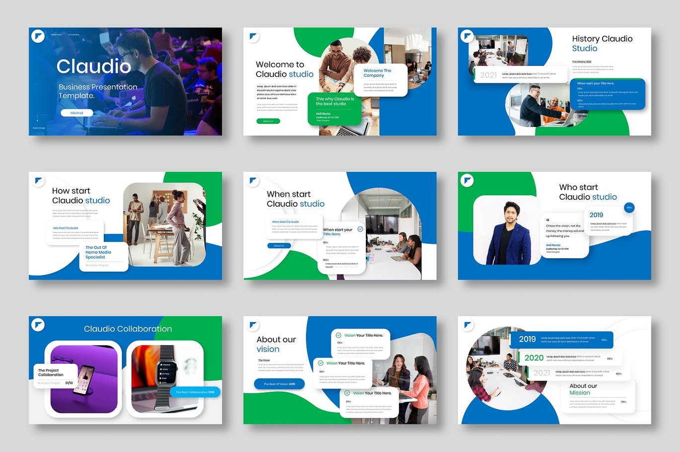 Claudio – 独特精美的业务介绍模板(PPTX)