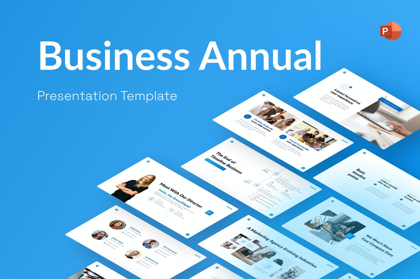 高品质的时尚高端年度商业报告PPT模板（pptx）