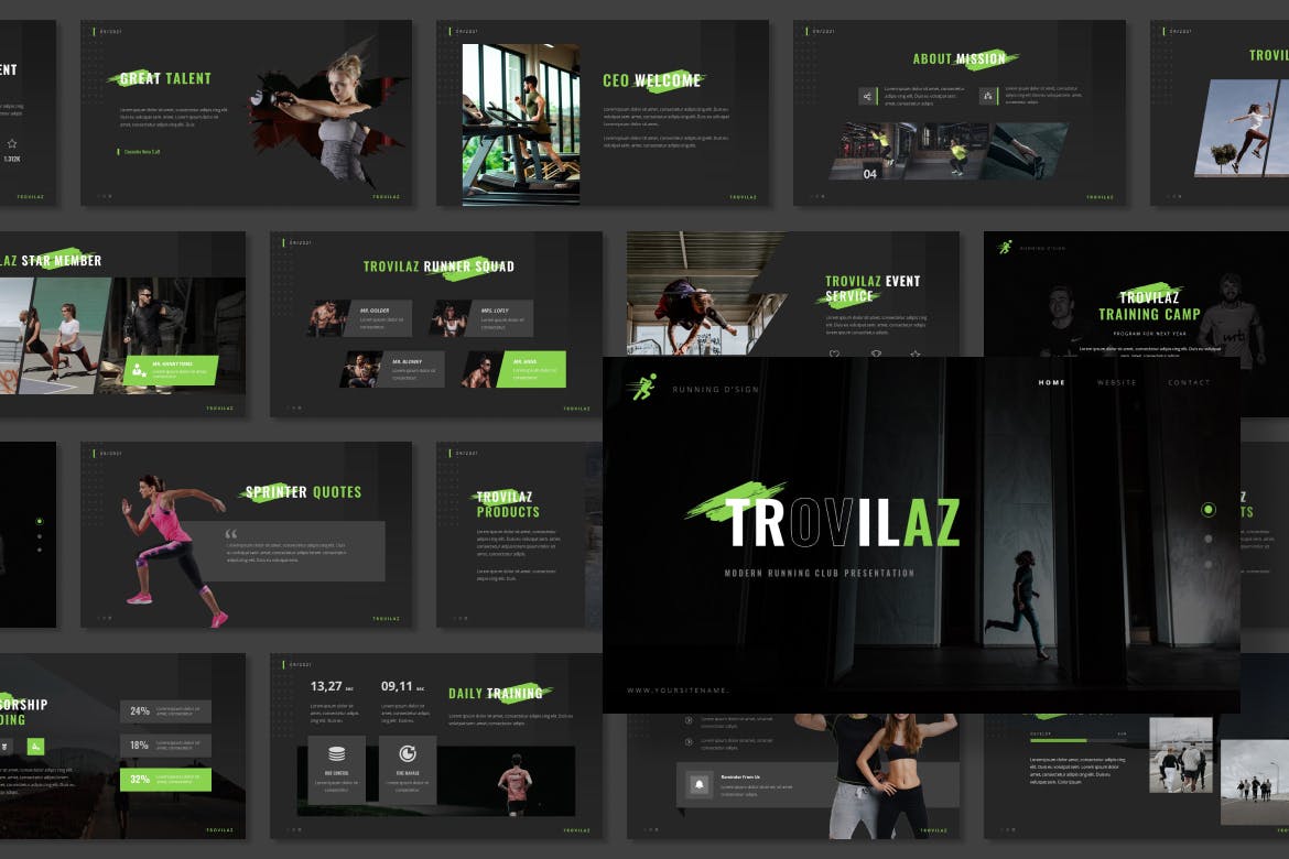 Trovilaz – 跑步运动项目PPT模板(PPT,PPTX)