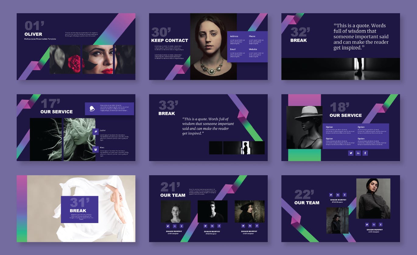 现代独特简历PPT设计模板 (PPTX)