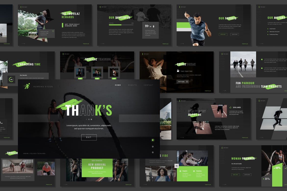 Trovilaz – 跑步运动项目PPT模板(PPT,PPTX)