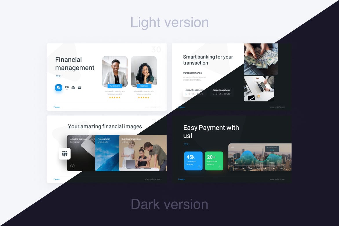 精美的极简主义财务PPT模板下载（PPTX）