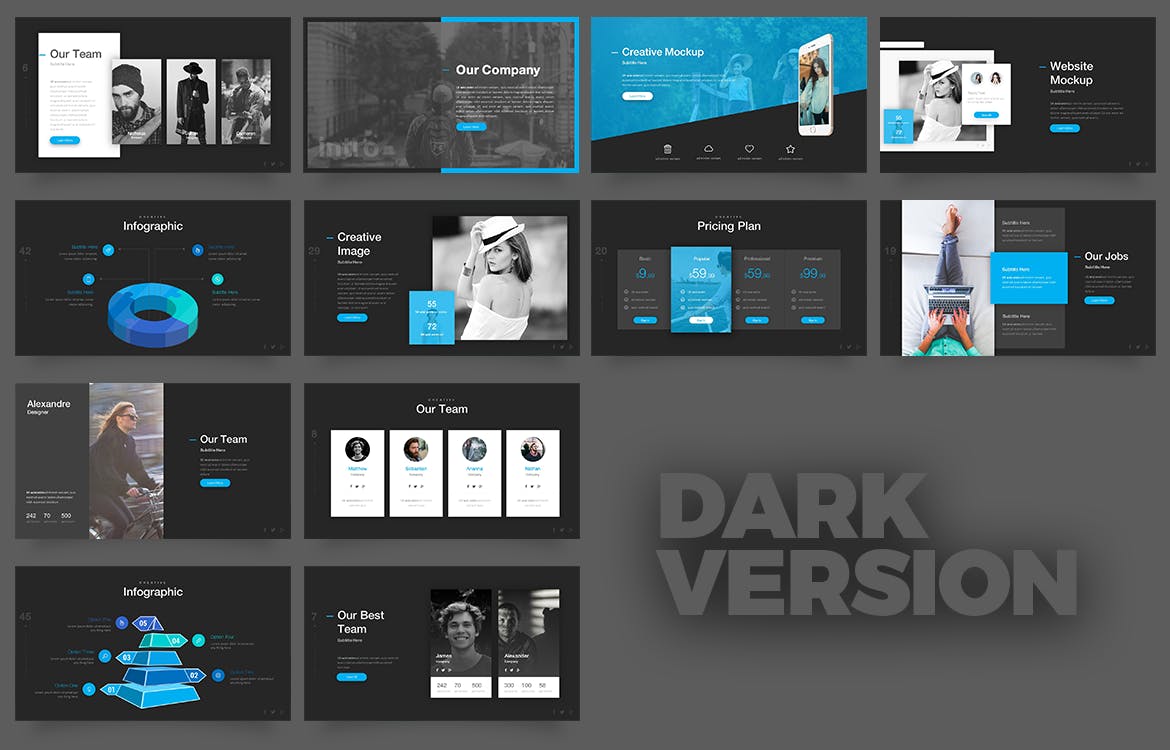 蓝色ppt模板创意数据3d立体图形企业商务风工作汇报总结ppt素材新