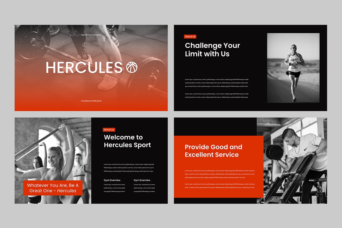 高品质的专业运动健身风格PPT模板（pptx）