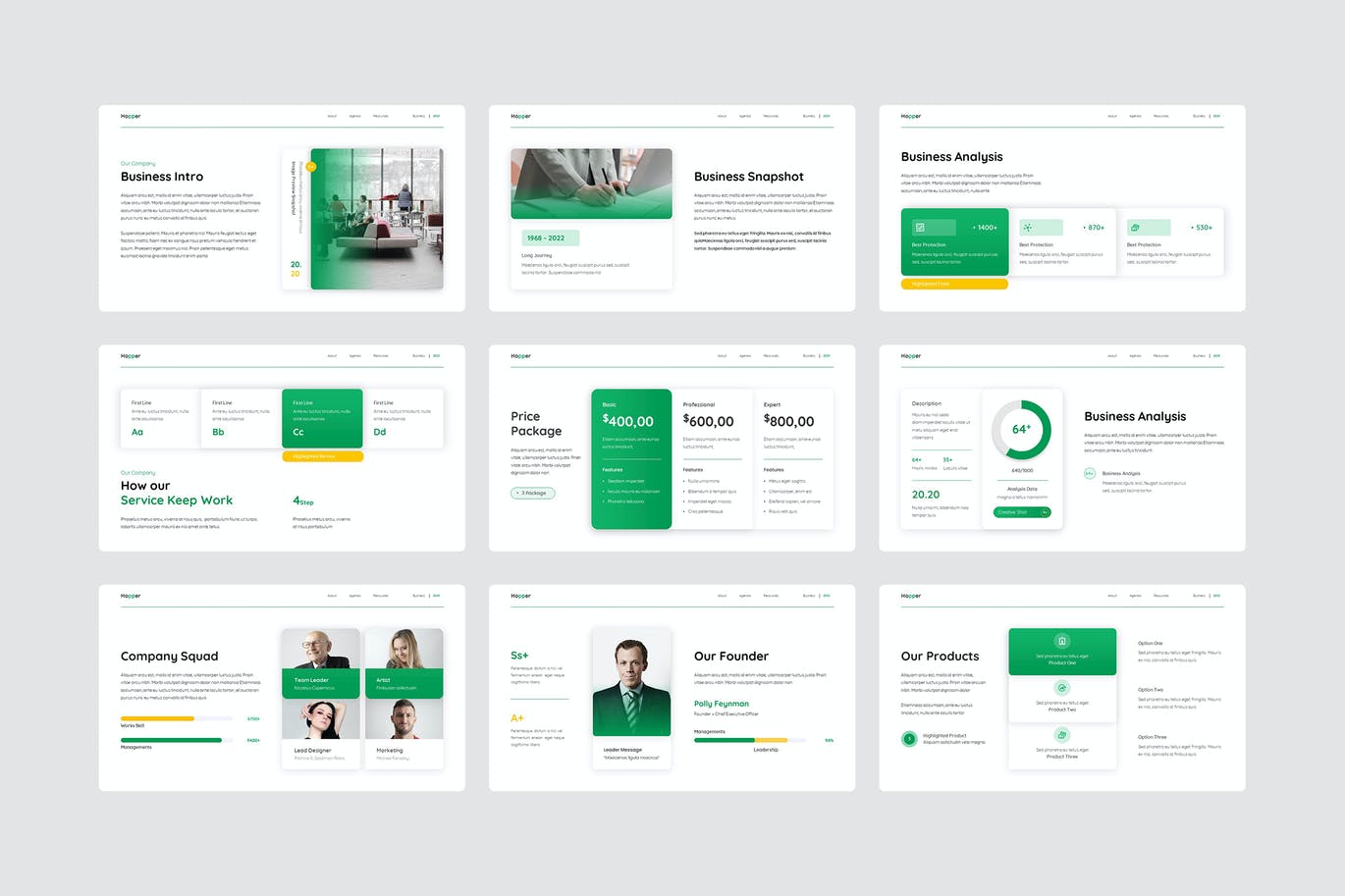 时尚高端清新专业的简约PPT模板（pptx）