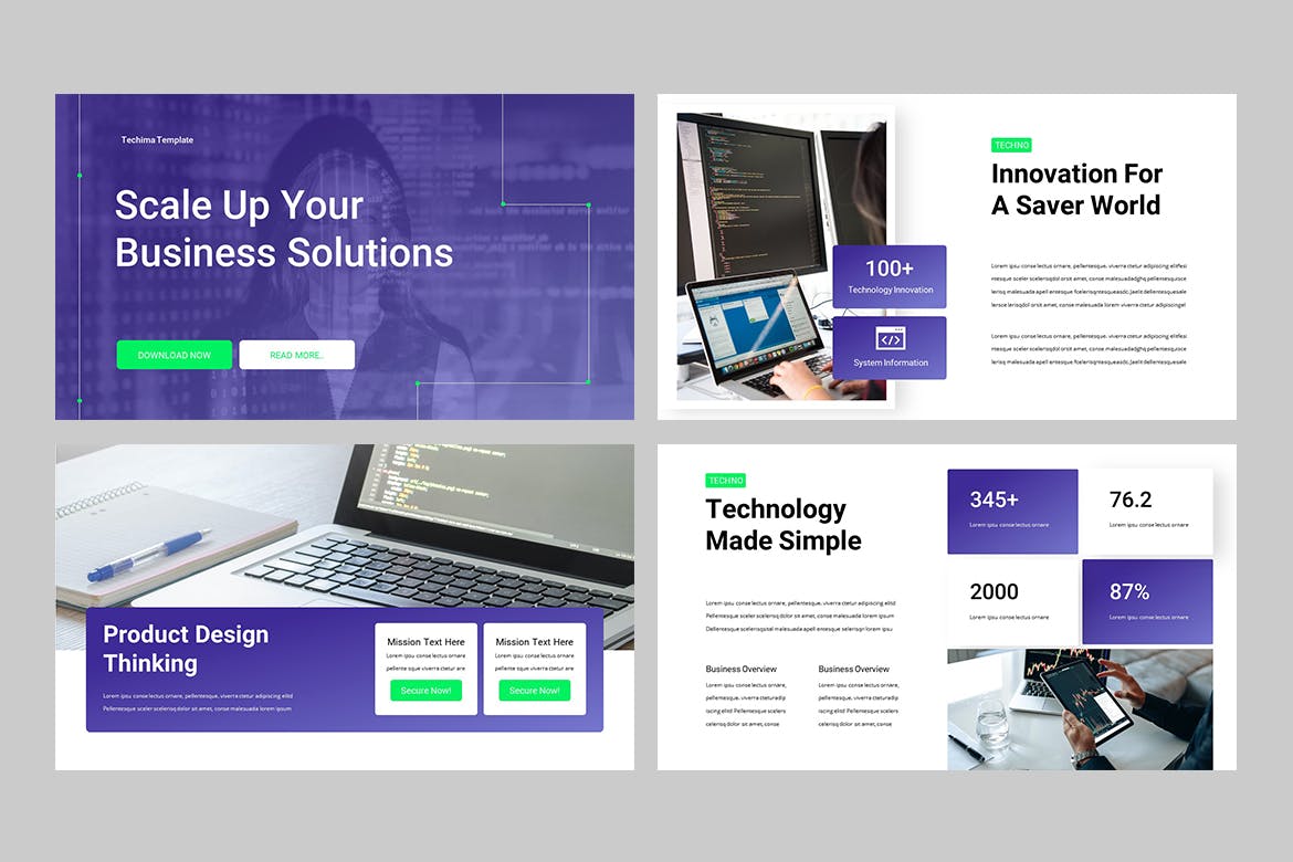 TECHIMA – 科技数据PPT模板(PPTX)