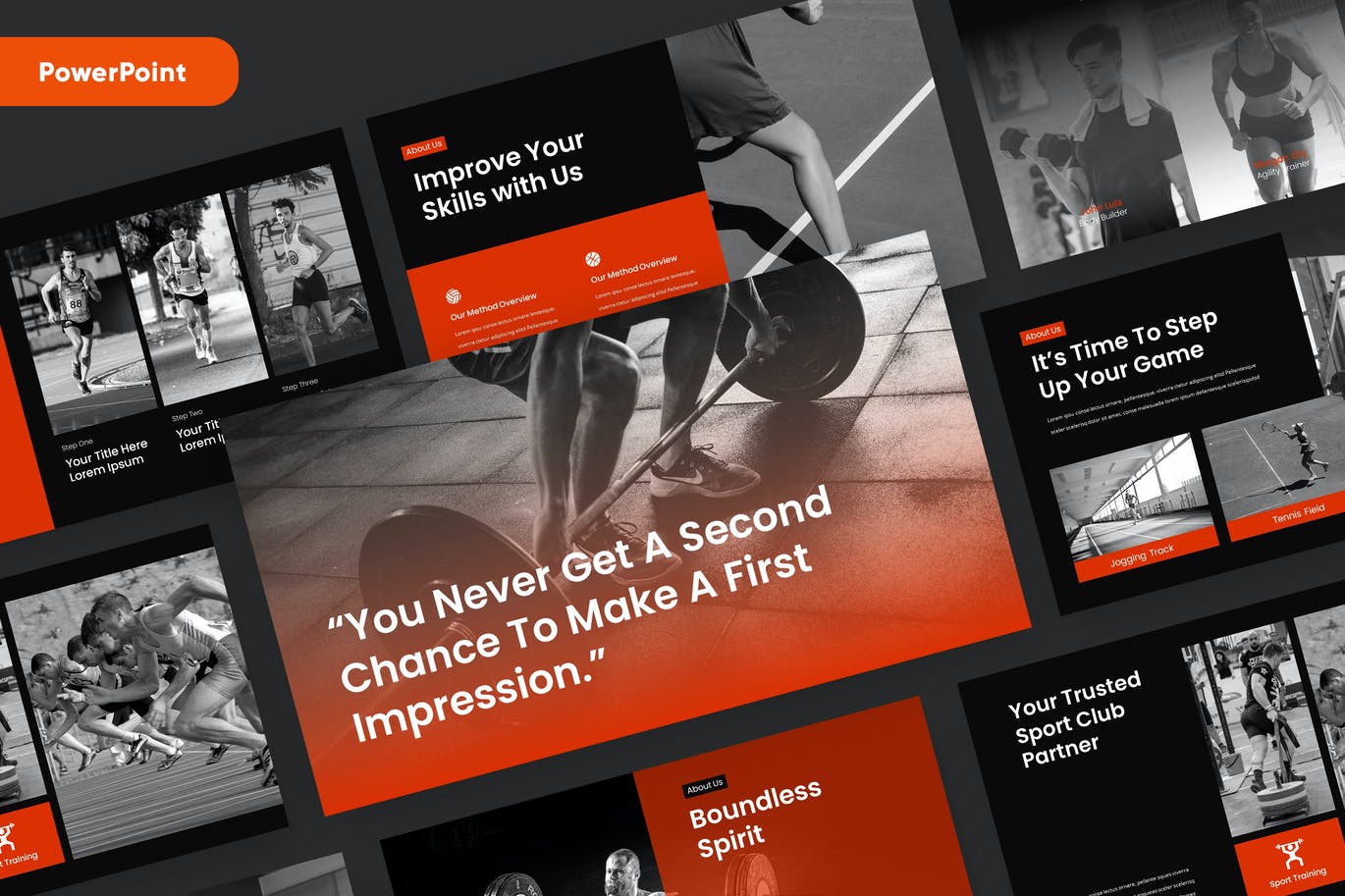 高品质的专业运动健身风格PPT模板（pptx）